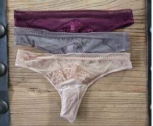 Victoria's Secret Body by Victoria Mesh Lace Thong Bundle sz XS New